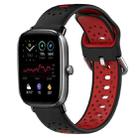 For Amazfit GTS 4 Mini 20mm Breathable Two-Color Silicone Watch Band(Black+Red) - 1