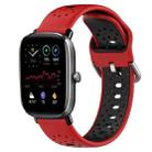 For Amazfit GTS 4 Mini 20mm Breathable Two-Color Silicone Watch Band(Red+Black) - 1
