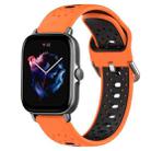 For Amazfit GTS 3 20mm Breathable Two-Color Silicone Watch Band(Orange+Black) - 1