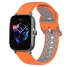 For Amazfit GTS 3 20mm Breathable Two-Color Silicone Watch Band(Orange+Grey) - 1