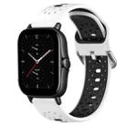 For Amazfit GTS 2E 20mm Breathable Two-Color Silicone Watch Band(White+Black) - 1