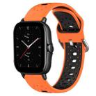For Amazfit GTS 2E 20mm Breathable Two-Color Silicone Watch Band(Orange+Black) - 1