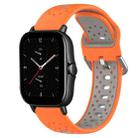 For Amazfit GTS 2E 20mm Breathable Two-Color Silicone Watch Band(Orange+Grey) - 1