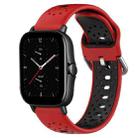 For Amazfit GTS 2E 20mm Breathable Two-Color Silicone Watch Band(Red+Black) - 1