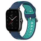 For Amazfit GTS 2E 20mm Breathable Two-Color Silicone Watch Band(Blue+Water Duck) - 1