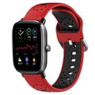 For Amazfit GTS 2 Mini 20mm Breathable Two-Color Silicone Watch Band(Red+Black) - 1