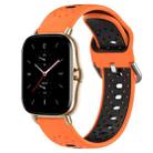 For Amazfit GTS 2 20mm Breathable Two-Color Silicone Watch Band(Orange+Black) - 1
