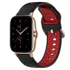 For Amazfit GTS 2 20mm Breathable Two-Color Silicone Watch Band(Black+Red) - 1