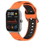 For Amazfit GTS 20mm Breathable Two-Color Silicone Watch Band(Orange+Black) - 1