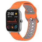 For Amazfit GTS 20mm Breathable Two-Color Silicone Watch Band(Orange+Grey) - 1