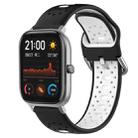 For Amazfit GTS 20mm Breathable Two-Color Silicone Watch Band(Black+White) - 1