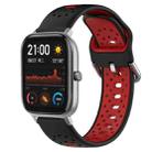 For Amazfit GTS 20mm Breathable Two-Color Silicone Watch Band(Black+Red) - 1