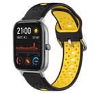 For Amazfit GTS 20mm Breathable Two-Color Silicone Watch Band(Black+Yellow) - 1