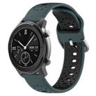 For Amazfit GTR 42mm 20mm Breathable Two-Color Silicone Watch Band(Olive Green+Black) - 1