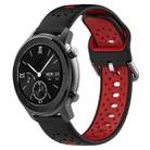 For Amazfit GTR 42mm 20mm Breathable Two-Color Silicone Watch Band(Black+Red) - 1