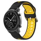 For Amazfit GTR 42mm 20mm Breathable Two-Color Silicone Watch Band(Black+Yellow) - 1