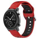 For Amazfit GTR 42mm 20mm Breathable Two-Color Silicone Watch Band(Red+Black) - 1