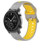 For Amazfit GTR 42mm 20mm Breathable Two-Color Silicone Watch Band(Grey+Yellow) - 1