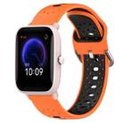 For Amazfit Pop Pro 20mm Breathable Two-Color Silicone Watch Band(Orange+Black) - 1