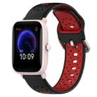For Amazfit Pop Pro 20mm Breathable Two-Color Silicone Watch Band(Black+Red) - 1