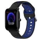 For Amazfit Pop 20mm Breathable Two-Color Silicone Watch Band(Black+Blue) - 1