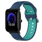 For Amazfit Pop 20mm Breathable Two-Color Silicone Watch Band(Blue+Water Duck) - 1