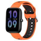 For Amazfit Bip3 20mm Breathable Two-Color Silicone Watch Band(Orange+Black) - 1