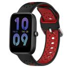 For Amazfit Bip3 20mm Breathable Two-Color Silicone Watch Band(Black+Red) - 1