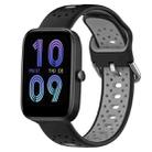 For Amazfit Bip3 20mm Breathable Two-Color Silicone Watch Band(Black+Grey) - 1