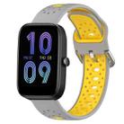 For Amazfit Bip3 20mm Breathable Two-Color Silicone Watch Band(Grey+Yellow) - 1