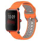 For Amazfit Bip 1S 20mm Breathable Two-Color Silicone Watch Band(Orange+Grey) - 1