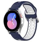 For Huawei Watch GT3 42mm 20mm Breathable Two-Color Silicone Watch Band(Midnight Blue+White) - 1