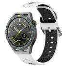 For Huawei Watch GT3 SE 22mm Breathable Two-Color Silicone Watch Band(White+Black) - 1