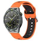 For Huawei Watch GT3 SE 22mm Breathable Two-Color Silicone Watch Band(Orange+Black) - 1