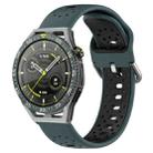 For Huawei Watch GT3 SE 22mm Breathable Two-Color Silicone Watch Band(Olive Green+Black) - 1