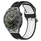 For Huawei Watch GT3 SE 22mm Breathable Two-Color Silicone Watch Band(Black+White) - 1