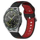 For Huawei Watch GT3 SE 22mm Breathable Two-Color Silicone Watch Band(Black+Red) - 1