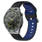 For Huawei Watch GT3 SE 22mm Breathable Two-Color Silicone Watch Band(Black+Blue) - 1