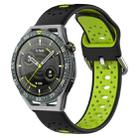 For Huawei Watch GT3 SE 22mm Breathable Two-Color Silicone Watch Band(Black+Lime Green) - 1
