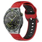 For Huawei Watch GT3 SE 22mm Breathable Two-Color Silicone Watch Band(Red+Black) - 1