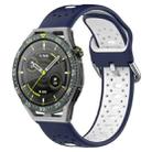 For Huawei Watch GT3 SE 22mm Breathable Two-Color Silicone Watch Band(Midnight Blue+White) - 1