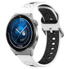 For Huawei Watch GT3 Pro 46mm 22mm Breathable Two-Color Silicone Watch Band(White+Black) - 1