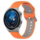 For Huawei Watch GT3 Pro 46mm 22mm Breathable Two-Color Silicone Watch Band(Orange+Grey) - 1