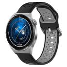 For Huawei Watch GT3 Pro 46mm 22mm Breathable Two-Color Silicone Watch Band(Black+Grey) - 1