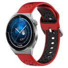 For Huawei Watch GT3 Pro 46mm 22mm Breathable Two-Color Silicone Watch Band(Red+Black) - 1