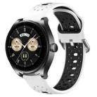 For Huawei Watch Buds 22mm Breathable Two-Color Silicone Watch Band(White+Black) - 1