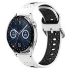 For Huawei Watch GT3 46mm 22mm Breathable Two-Color Silicone Watch Band(White+Black) - 1