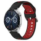 For Huawei Watch GT3 46mm 22mm Breathable Two-Color Silicone Watch Band(Black+Red) - 1