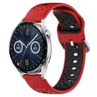 For Huawei Watch GT3 46mm 22mm Breathable Two-Color Silicone Watch Band(Red+Black) - 1