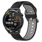 For Huawei Watch GT Runner 22mm Breathable Two-Color Silicone Watch Band(Black+Grey) - 1